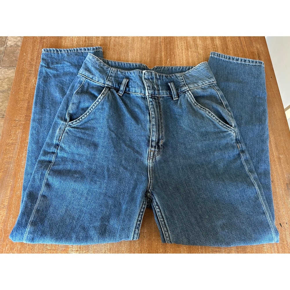 H&M Divided Womens High Waisted Mom Jeans Blue Medium Wash Size‎ 4 Tapered Leg